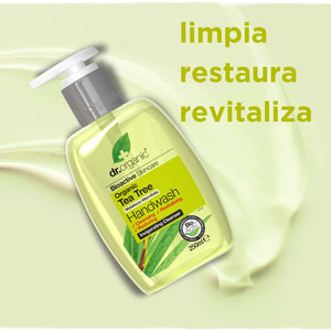 Jabón de manos purificante Árbol de Té 250ml - drorganic.es