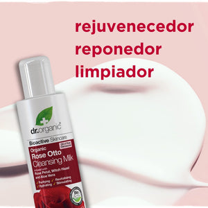 Leche Limpiadora Rosa Damascena para piel madura 150ml - drorganic.es