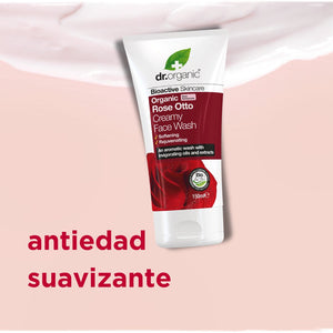 Limpiador facial cremoso Rosa Damascena para piel madura 150ml - drorganic.es