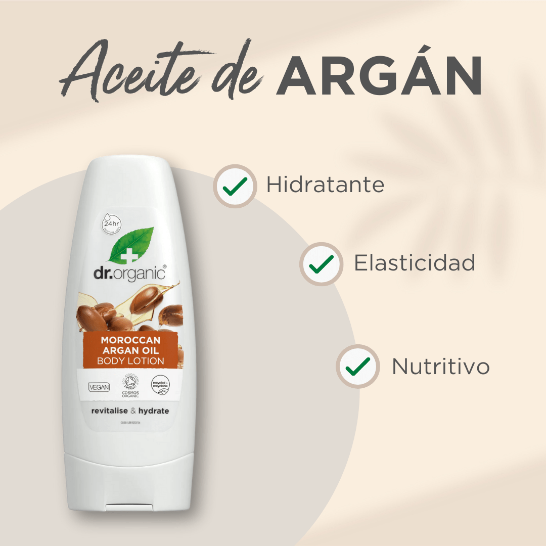 Loción corporal Aceite de Argán Marroquí para piel normal a seca 200ml - drorganic.es