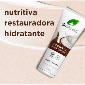 Loción corporal de Aceite Virgen de Coco para piel seca a muy seca 200ml - drorganic.es