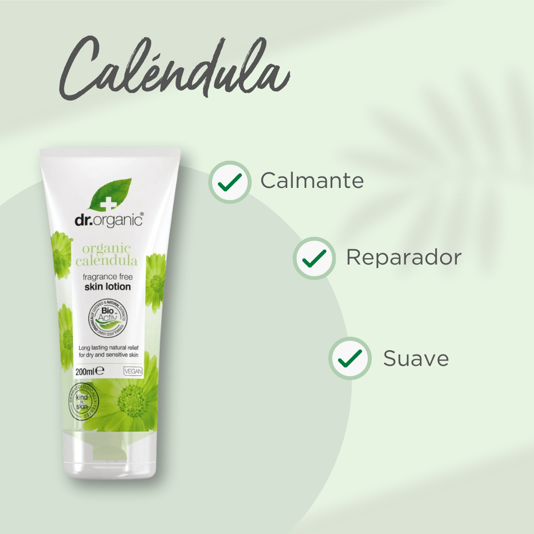 Loción corporal de Caléndula para piel sensible 200ml - drorganic.es