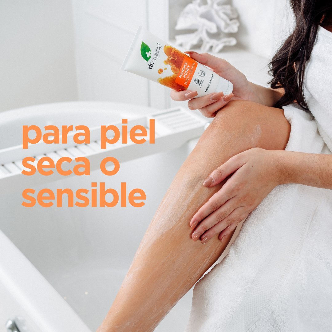 Loción Corporal de Miel de Manuka para piel seca 200ml - drorganic.es