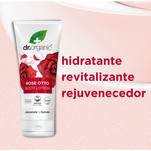 Loción corporal de Rosa Damascena para pieles maduras 200ml - drorganic.es