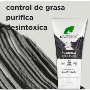 Mascarilla facial de Carbón activado para piel grasa 125ml - drorganic.es