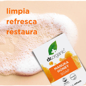 Pastilla de Jabón Miel de Manuka para piel seca y sensible 100 gr - drorganic.es