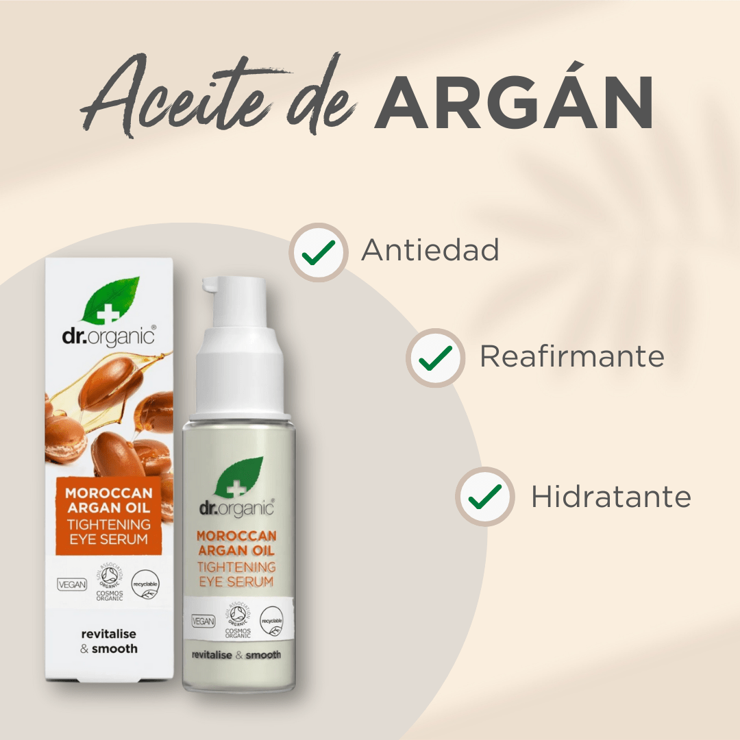 Serúm contorno de ojos Aceite de Argán reafirmante instantáneo 30ml - drorganic.es