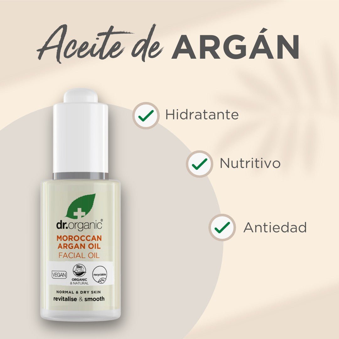 Suero facial Aceite de Argán Marroquí para piel normal a seca 30ml - drorganic.es