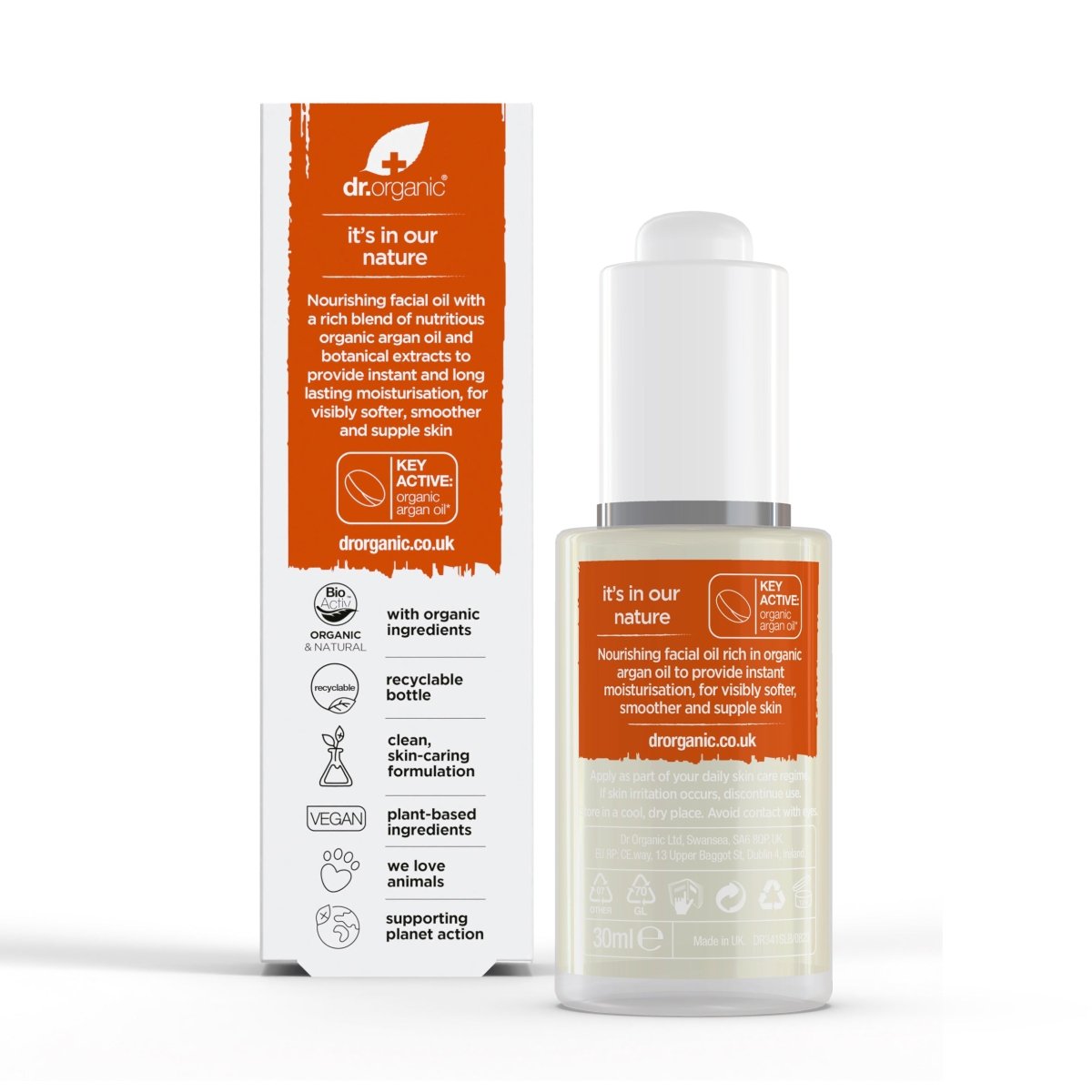 Suero facial Aceite de Argán Marroquí para piel normal a seca 30ml - drorganic.es
