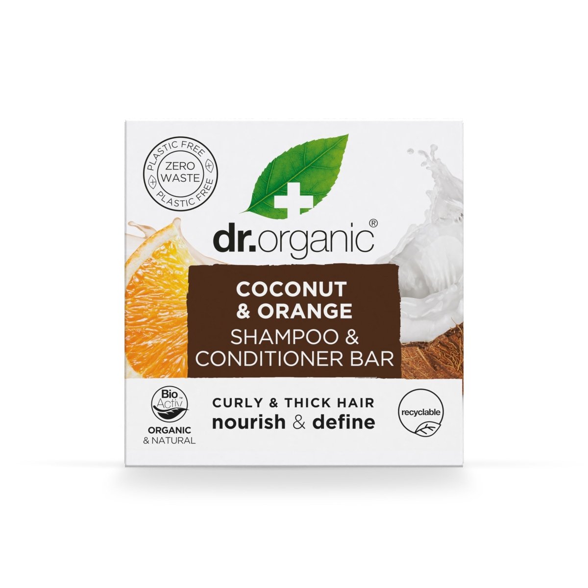 Champú & acondicionador sólido Coco y Naranja para cabello grueso o rizado 75 gr - drorganic.es