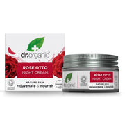 Crema de noche Rosa Damascena para piel madura 50ml - drorganic.es