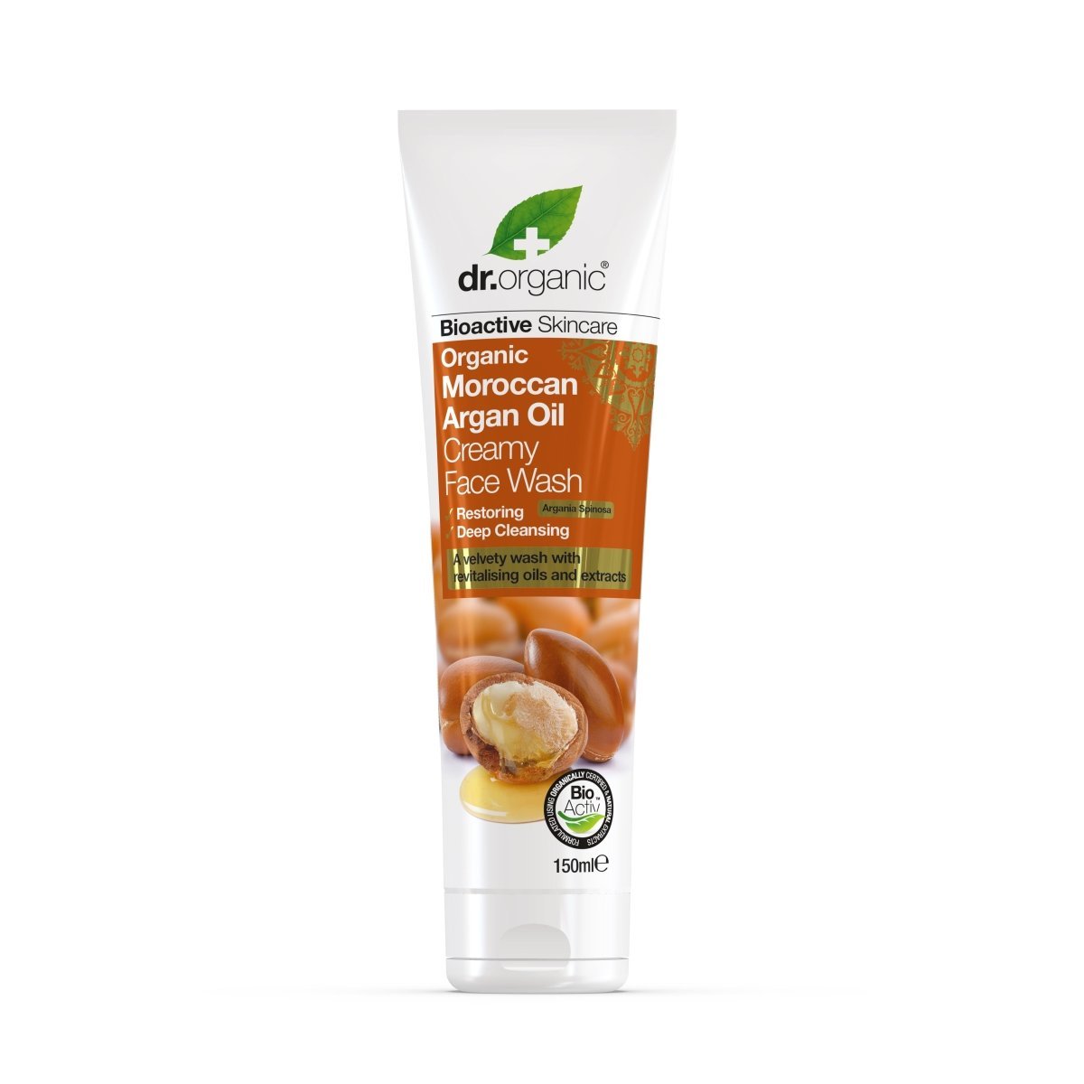 Limpiador facial cremoso Argán Marroquí para piel normal a seca 150ml - drorganic.es