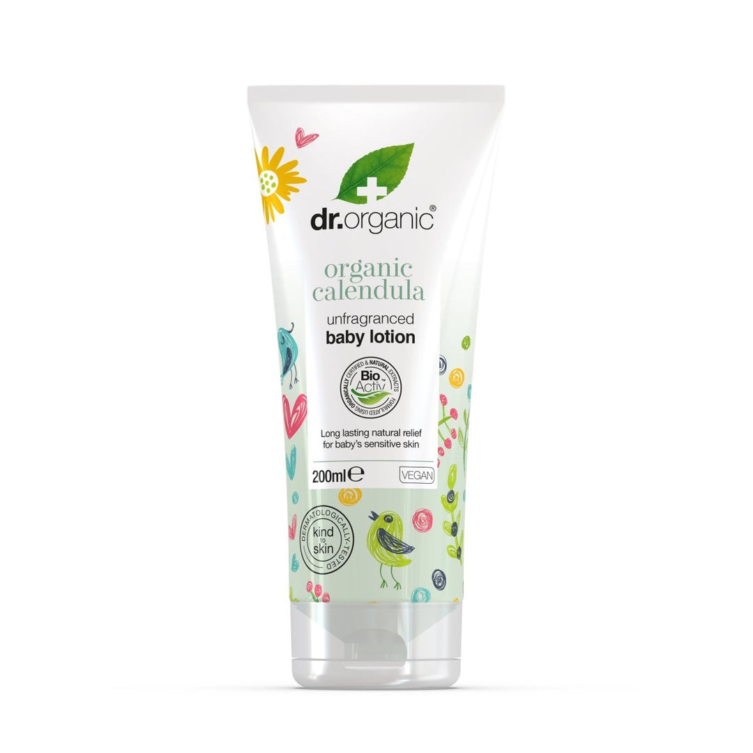 Loción corporal de Caléndula para bebé 250ml - drorganic.es
