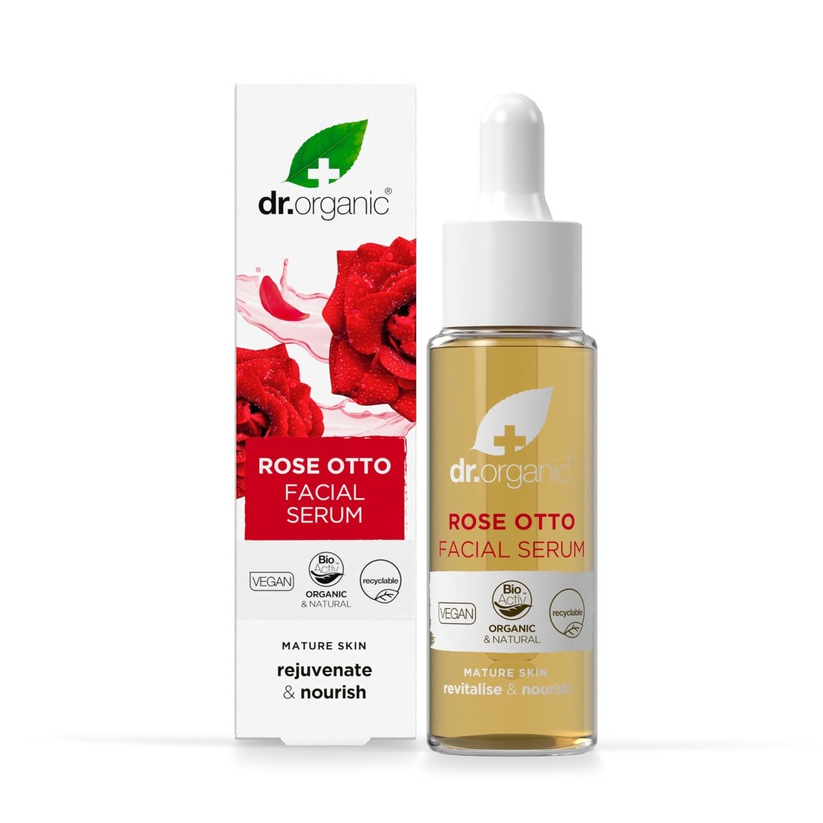 Sérum Facial Rosa Damascena para piel madura 30ml - drorganic.es